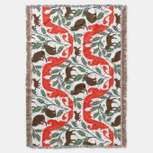 Elegante Jugendstil Blue Black Cat-Whimsical Decke (Vorderseite Vertikal)