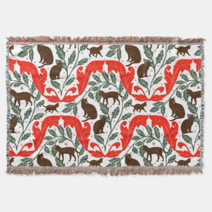 Elegante Jugendstil Blue Black Cat-Whimsical Decke