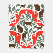 Elegante Jugendstil Blue Black Cat-Whimsical Fleecedecke (Vorderseite)