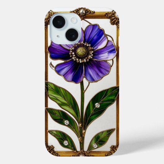 Elegante Jugendstil-Blume aus festem Glas Case-Mate iPhone Hülle (Rückseite)