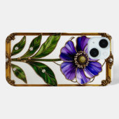 Elegante Jugendstil-Blume aus festem Glas Case-Mate iPhone Hülle (Rückseite (Horizontal))