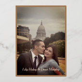 Elegante Jugendstil Blumenstrauß Save the Date Kar Folieneinladung (Rückseite)