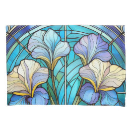 Elegante Jugendstil Botanical Iris Lila Kissenbezug