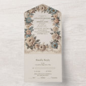 Elegante Jugendstil-Einladung zur Hochzeit All In One Einladung (Innen Boden)