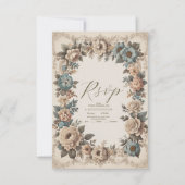 Elegante Jugendstil-Einladung zur Hochzeit RSVP Karte (Vorderseite)