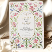 Elegante Jugendstil Floral Folieneinladung