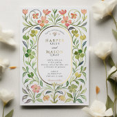 Elegante Jugendstil Floral Folieneinladung