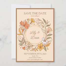 Elegante Jugendstil Floral Save the Date