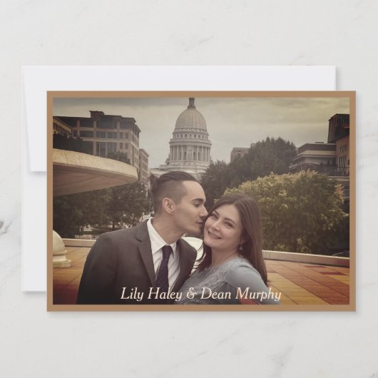 Elegante Jugendstil Floral Save the Date (Rückseite)