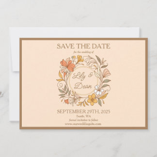 Elegante Jugendstil Floral Save the Date