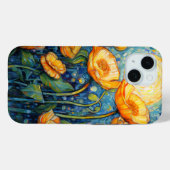Elegante Jugendstil Golden Yellow Poppy Mosaik Case-Mate iPhone Hülle (Rückseite (Horizontal))