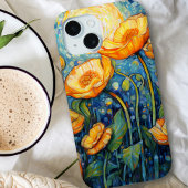 Elegante Jugendstil Golden Yellow Poppy Mosaik Case-Mate iPhone Hülle