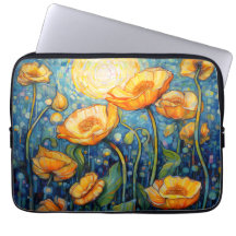 Elegante Jugendstil Golden Yellow Poppy Mosaik