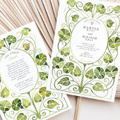 Elegante Jugendstil-Grüne Foliage Hochzeit Einladung