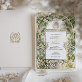 Elegante Jugendstil-Hochzeit Einladung Goldene Fri