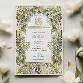 Elegante Jugendstil-Hochzeit Einladung Goldene Fri
