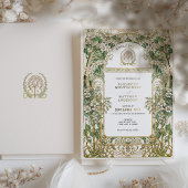 Elegante Jugendstil-Hochzeit Einladung Goldene Fri