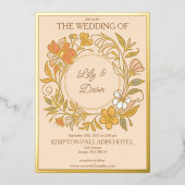 Elegante Jugendstil-Hochzeit Folieneinladung (Vorderseite)