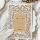 Elegante Jugendstil Hochzeit Gold Cream Töne Einladung