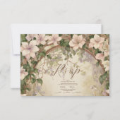 Elegante Jugendstil-Hochzeit RSVP Karte (Vorderseite)