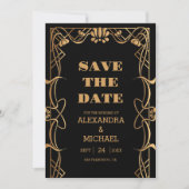 Elegante Jugendstil-Hochzeit Save The Date (Vorderseite)