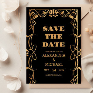 Elegante Jugendstil-Hochzeit Save The Date