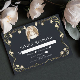 Elegante Jugendstil-Hochzeiten RSVP Karte
