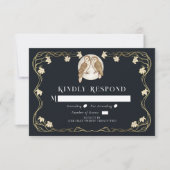 Elegante Jugendstil-Hochzeiten RSVP Karte (Vorderseite)