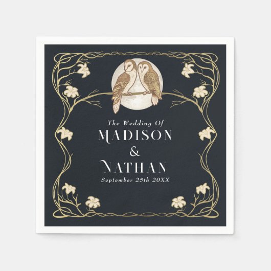 Elegante Jugendstil-Hochzeiten Serviette (Vorderseite)