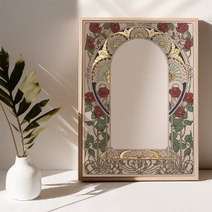 Elegante Jugendstil Inspirierte Ketubah Handwritin Foliendrucke