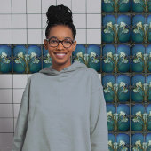 Elegante Jugendstil Iris Keramik Fliese