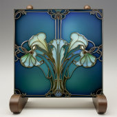 Elegante Jugendstil Iris Keramik Fliese