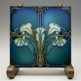 Elegante Jugendstil Iris Keramik Fliese