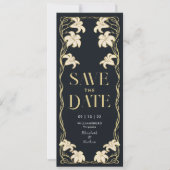 Elegante Jugendstil Lily Save the Date Einladung (Vorderseite)