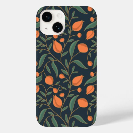 Elegante Jugendstil Orange Hand Drawn Case-Mate iPhone Hülle (Rückseite)