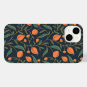 Elegante Jugendstil Orange Hand Drawn Case-Mate iPhone Hülle (Rückseite (Horizontal))