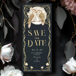 Elegante Jugendstil-Öwen Save the Date Einladung<br><div class="desc">Elegantes und modernes Jugendstil-Hochzeitsdesign mit Heuschrecken. Die Folie auf diesem Artikel ist KEINE echte Folie. Matching Items in unserem Shop für ein komplettes Party Thema.</div>