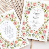 Elegante Jugendstil Rosa Hochzeit Einladung