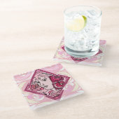 Elegante Jugendstil-Rose Glasuntersetzer (Schrägansicht)