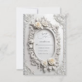 Elegante Jugendstil-Rose RSVP Karte (Vorderseite)