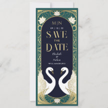 Elegante Jugendstil-Schwäne Save the Date