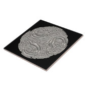 Elegante Jugendstil-Silbermedaille Fliese (Seite)