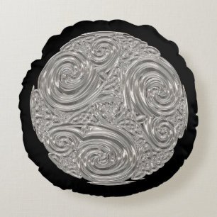 Elegante Jugendstil-Silbermedaille Rundes Kissen
