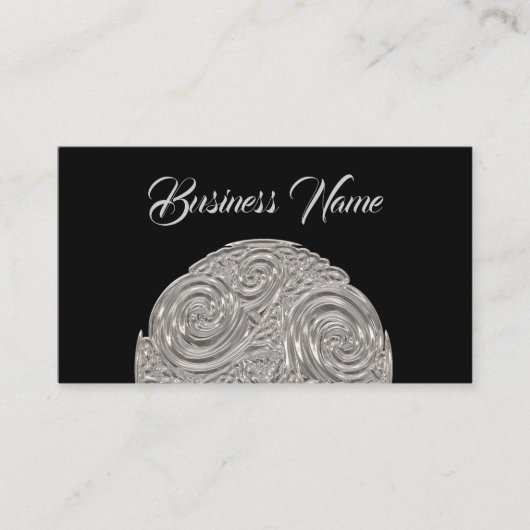Elegante Jugendstil-Silbermedaille Visitenkarte (Vorderseite)