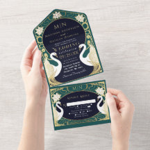Elegante Jugendstil Swans Wedding
