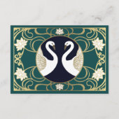 Elegante Jugendstil-Swans Wedding RSVP Begleitkarte (Rückseite)