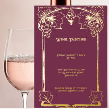 Elegante Jugendstil-Trauben Einladung