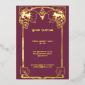 Elegante Jugendstil-Trauben Einladung (Vorderseite)