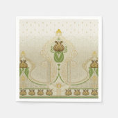 Elegante Jugendstil Tulips Delikate Wirbel Hochzei Serviette (Vorderseite)