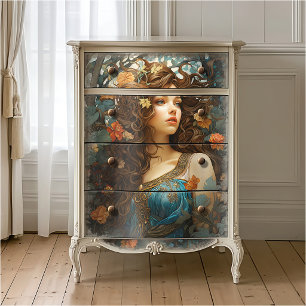 Elegante Jugendstil Vintage Viktorianische Göttin Seidenpapier